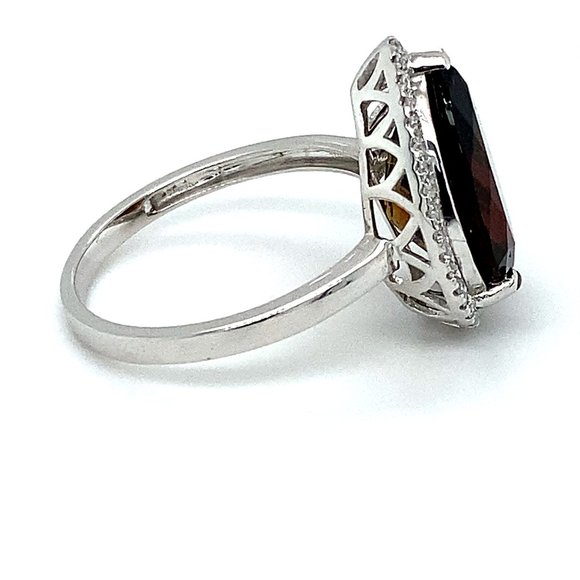 Certified Orange Tourmaline 6.24ct Diamond Ring - Picture 4 of 10